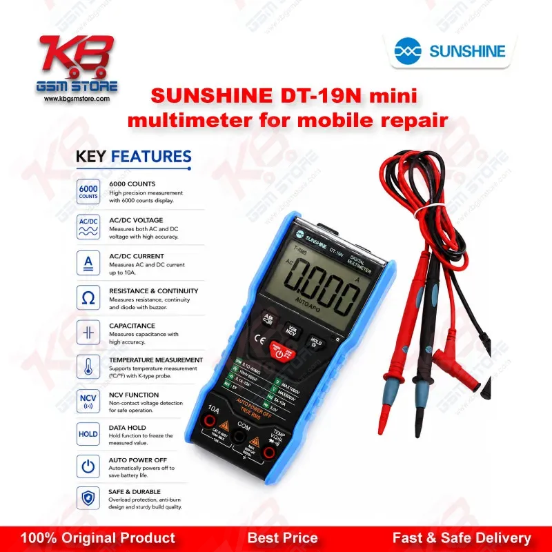 SUNSHINE DT-19N Mini Digital Multimeter for Mobile Repair