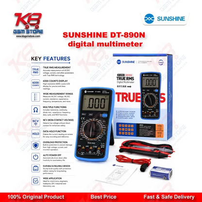SUNSHINE DT-890N Auto Digital Multimeter with True RMS – Mobile Repair Diagnostic Tool