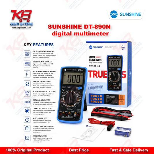 SUNSHINE DT-890N Auto Digital Multimeter with True RMS – Mobile Repair Diagnostic Tool