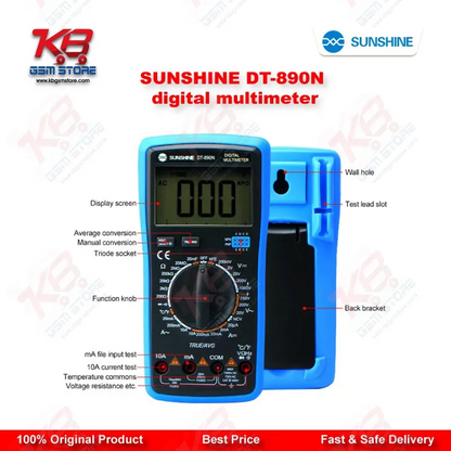 SUNSHINE DT-890N Auto Digital Multimeter with True RMS – Mobile Repair Diagnostic Tool