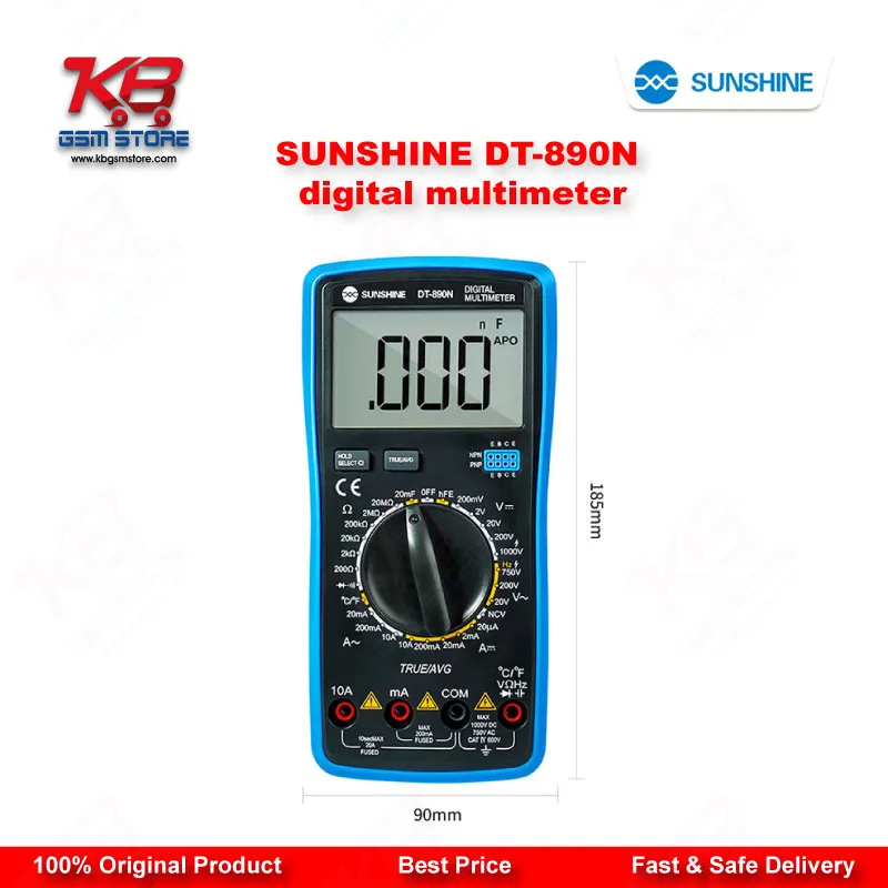 SUNSHINE DT-890N Auto Digital Multimeter with True RMS – Mobile Repair Diagnostic Tool