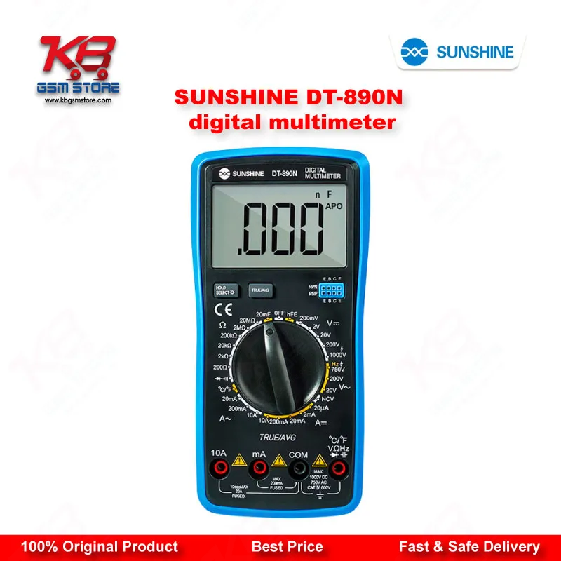 SUNSHINE DT-890N Auto Digital Multimeter with True RMS – Mobile Repair Diagnostic Tool