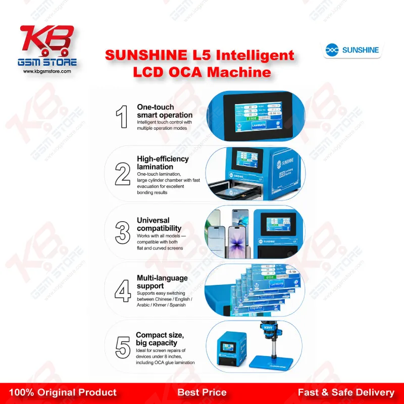 SUNSHINE L5 Intelligent LCD OCA Laminating Machine – 8 Inch Smart Screen Bonding Tool