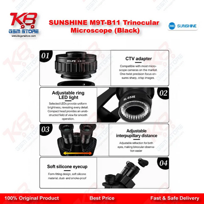 SUNSHINE M9T-B11 Trinocular Microscope (Black)