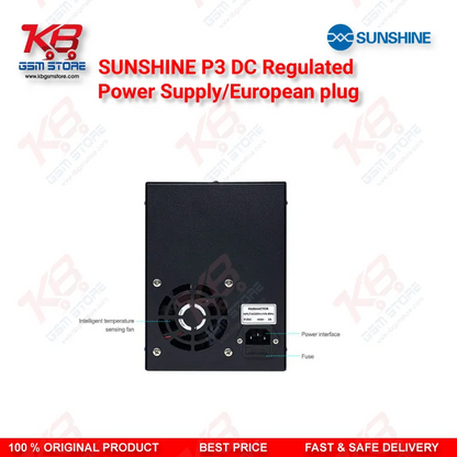 SUNSHINE P3 DC Regulated Power Supply – 5V/8.4V/15V Dual Display (European Plug)