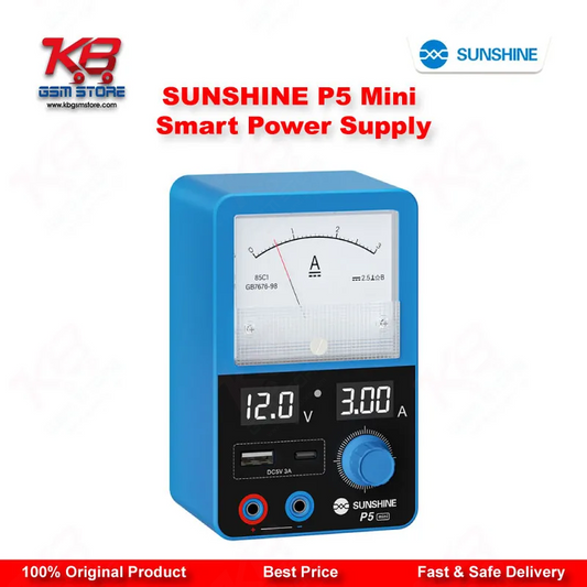 SUNSHINE P5 Mini Dual Display Smart DC Power Supply (5V/3A) for Mobile Phone Repair