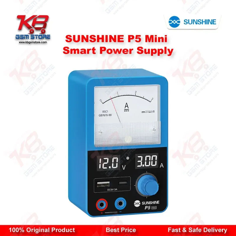 SUNSHINE P5 Mini Dual Display Smart DC Power Supply (5V/3A) for Mobile Phone Repair