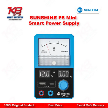 SUNSHINE P5 Mini Dual Display Smart DC Power Supply (5V/3A) for Mobile Phone Repair