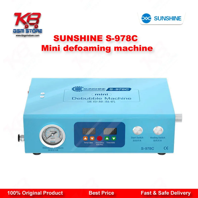 SUNSHINE S-978C Mini Defoaming Machine — LCD Bubble Remover for Curved & Flat Screen Repair up to 7 Inches