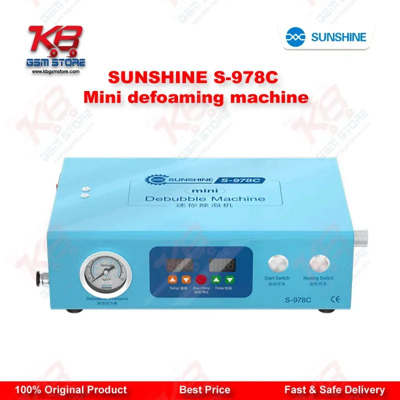 SUNSHINE S-978C Mini Defoaming Machine — LCD Bubble Remover for Curved & Flat Screen Repair up to 7 Inches