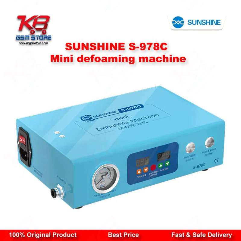 SUNSHINE S-978C Mini Defoaming Machine — LCD Bubble Remover for Curved & Flat Screen Repair up to 7 Inches