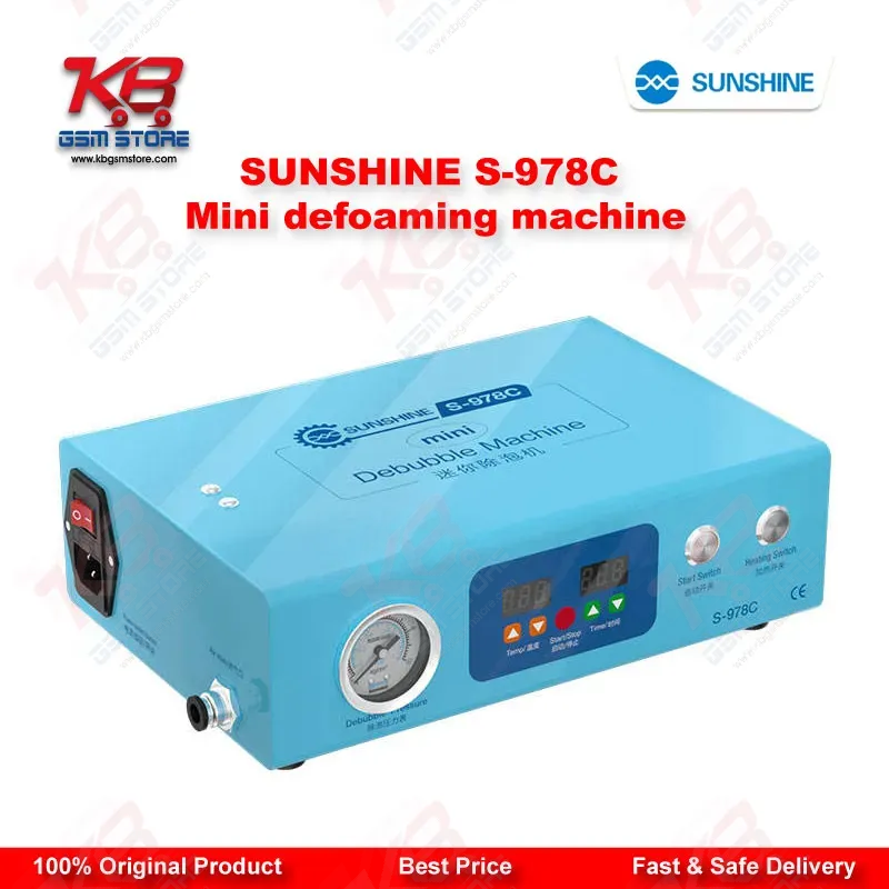 SUNSHINE S-978C Mini Defoaming Machine — LCD Bubble Remover for Curved & Flat Screen Repair up to 7 Inches