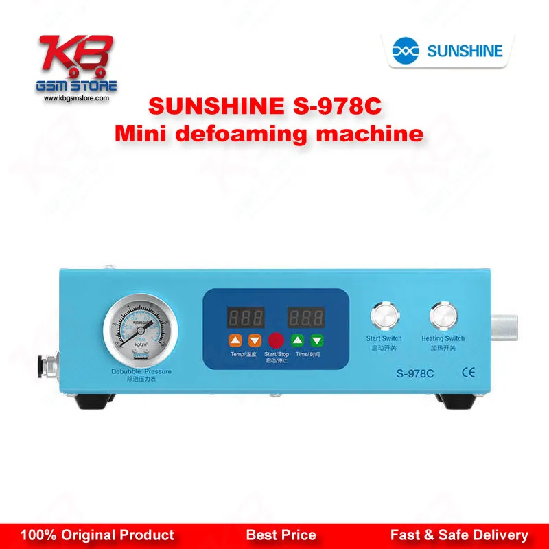 SUNSHINE S-978C Mini Defoaming Machine — LCD Bubble Remover for Curved & Flat Screen Repair up to 7 Inches