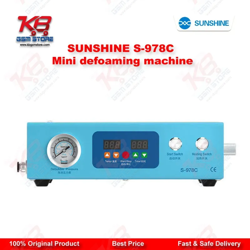 SUNSHINE S-978C Mini Defoaming Machine — LCD Bubble Remover for Curved & Flat Screen Repair up to 7 Inches