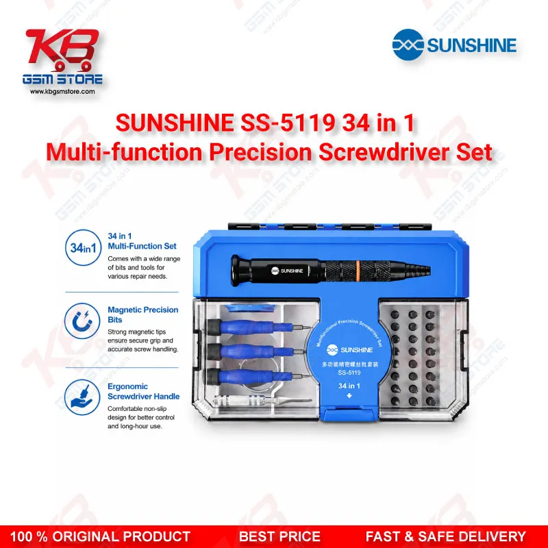 SUNSHINE SS-5119 34 in 1 Precision Screwdriver Set for Mobile Repair