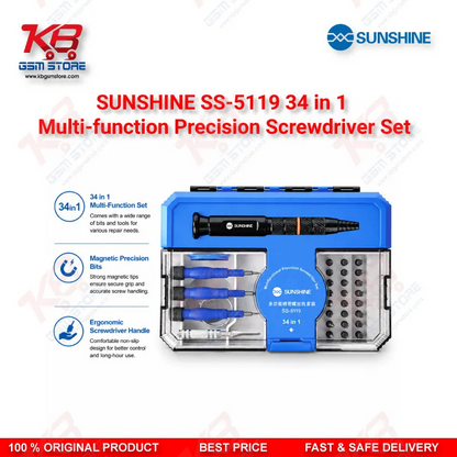 SUNSHINE SS-5119 34 in 1 Precision Screwdriver Set for Mobile Repair