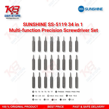 SUNSHINE SS-5119 34 in 1 Precision Screwdriver Set for Mobile Repair