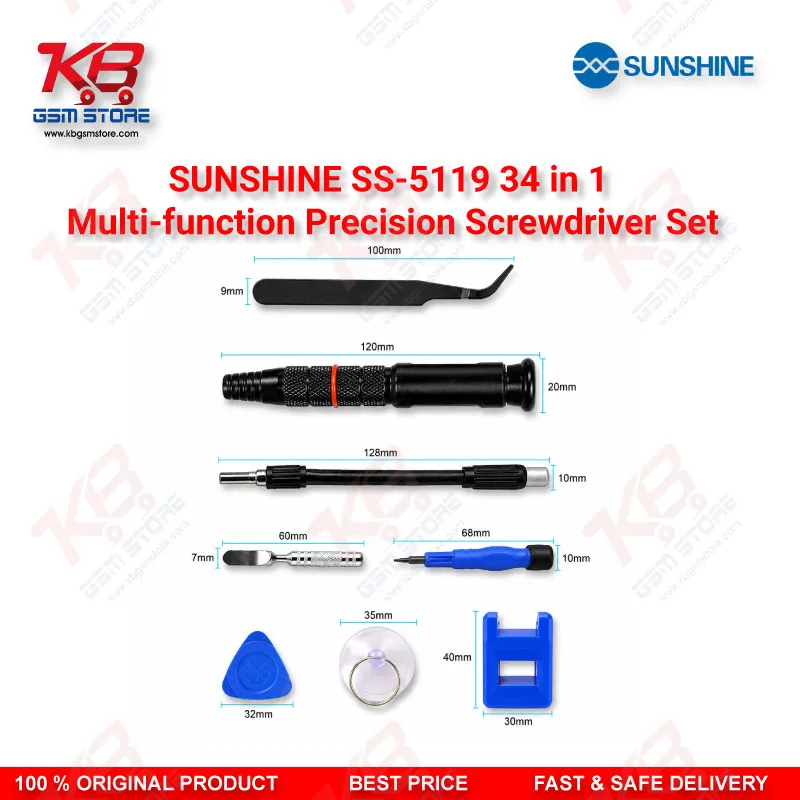SUNSHINE SS-5119 34 in 1 Precision Screwdriver Set for Mobile Repair