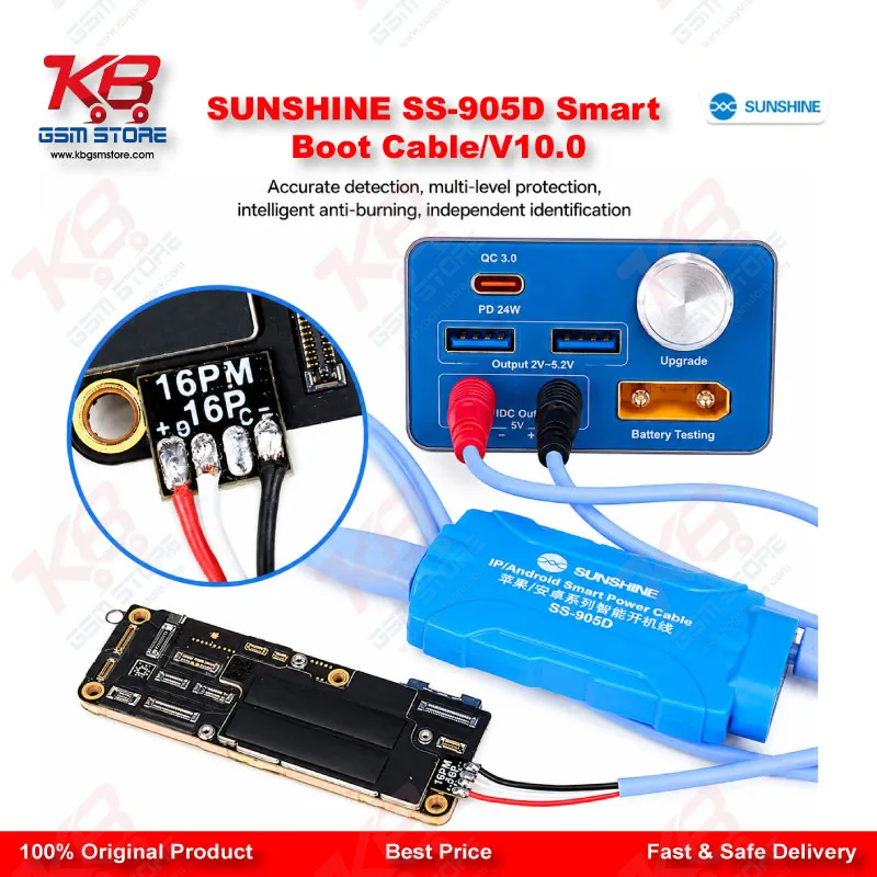 SUNSHINE SS-905D V10.0 Smart Boot Power Cable – iPhone 6S-16 & Android