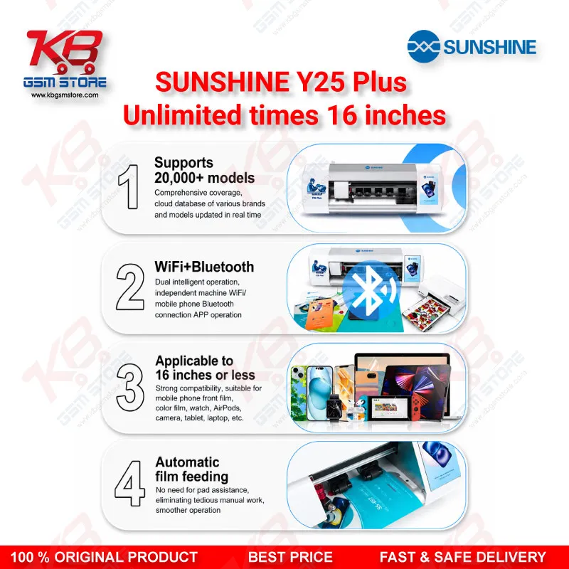 SUNSHINE Y25 Plus Hydrogel Film Cutting Machine - Unlimited Times 16 Inch Smart Cutter