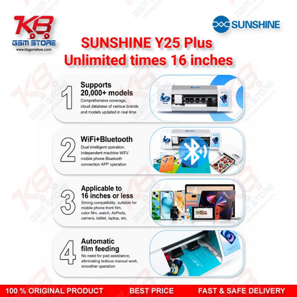 SUNSHINE Y25 Plus Hydrogel Film Cutting Machine - Unlimited Times 16 Inch Smart Cutter