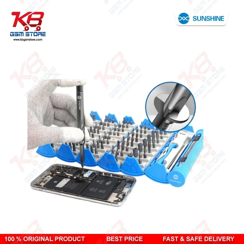 SUNSHINE SS-5120 128 in 1 Precision Screwdriver Set – S2 Alloy Steel Bits for Mobile Phone Repair