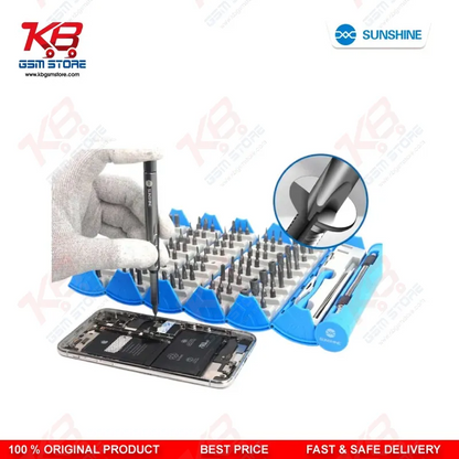SUNSHINE SS-5120 128 in 1 Precision Screwdriver Set – S2 Alloy Steel Bits for Mobile Phone Repair