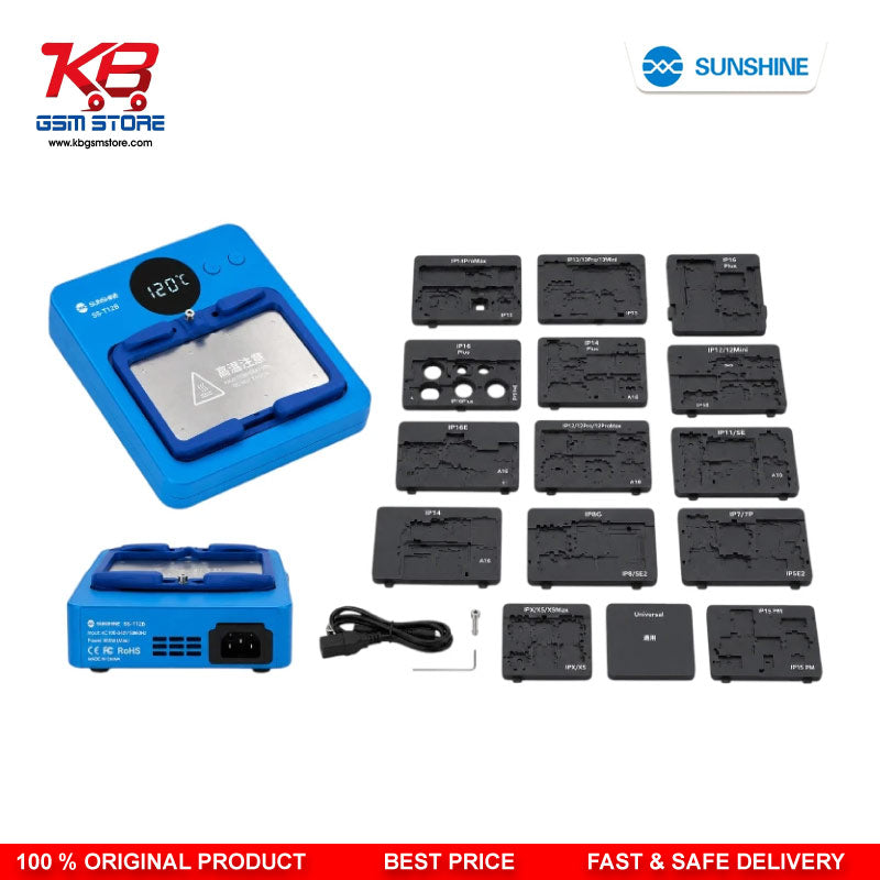 SUNSHINE SS-T12B Intelligent Heating Platform 15-in-1 Upgraded to IP17 | Motherboard Repair Set for iPhone & Android