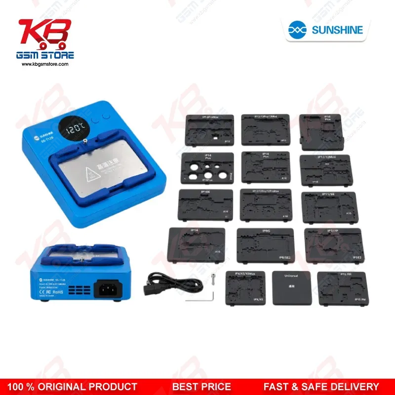SUNSHINE SS-T12B Intelligent Heating Platform 15-in-1 Upgraded to IP17 | Motherboard Repair Set for iPhone & Android