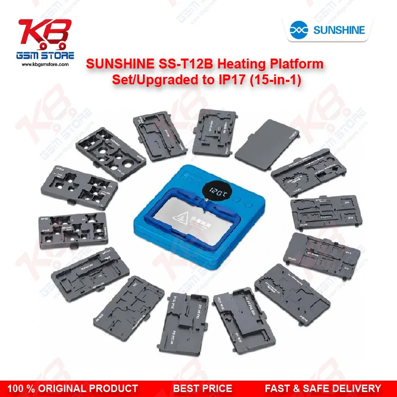 SUNSHINE SS-T12B Intelligent Heating Platform 15-in-1 Upgraded to IP17 | Motherboard Repair Set for iPhone & Android