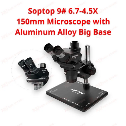 Soptop 9# 6.7-4.5X 150mm Microscope with Aluminum Alloy Big Base
