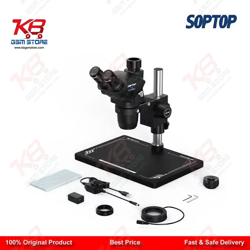 Soptop SZN71 Pro Max 6.7–45X HD Trinocular Stereo Microscope for Mobile Phone PCB BGA IC Micro-Soldering Repair