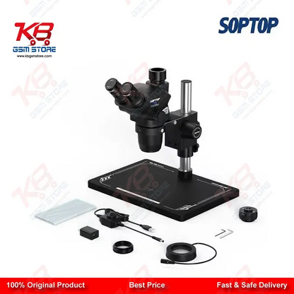 Soptop SZN71 Pro Max 6.7–45X HD Trinocular Stereo Microscope for Mobile Phone PCB BGA IC Micro-Soldering Repair