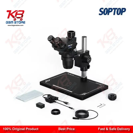 Soptop SZN71 Pro Max 6.7–45X HD Trinocular Stereo Microscope for Mobile Phone PCB BGA IC Micro-Soldering Repair