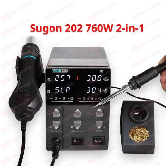 Sugon 202 760W 2-in-1 Soldering Iron Hot Air Gun Rework Station