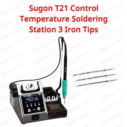Sugon T21 Control Temperature Soldering Station 3 Iron Tips