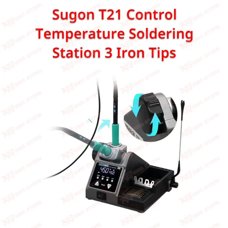 Sugon T21 Control Temperature Soldering Station 3 Iron Tips