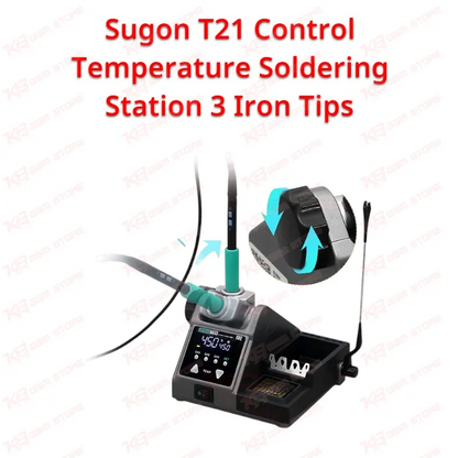 Sugon T21 Control Temperature Soldering Station 3 Iron Tips