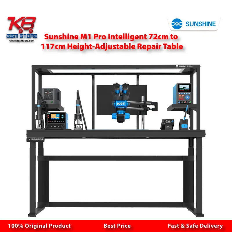 Sunshine M1 Pro Smart Height-Adjustable Mobile Repair Table | 72cm–117cm | Electric Sit-Stand Workbench for Professional Technicians