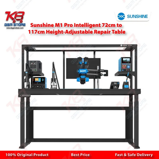 Sunshine M1 Pro Smart Height-Adjustable Mobile Repair Table | 72cm–117cm | Electric Sit-Stand Workbench for Professional Technicians