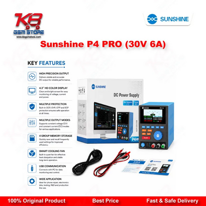 Sunshine P4 PRO 30V 6A Smart DC Regulated Power Supply for Mobile Repair