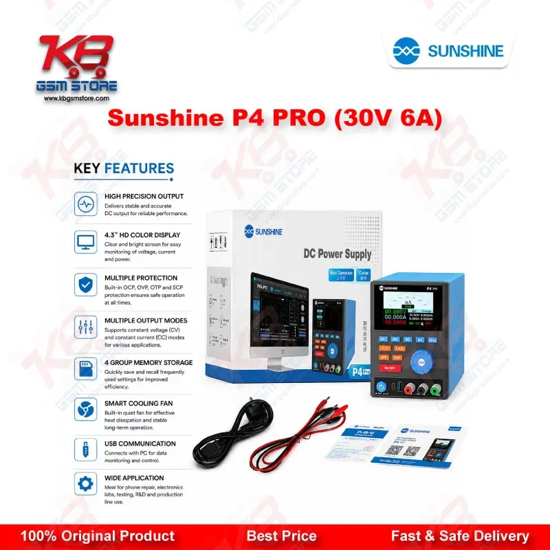 Sunshine P4 PRO 30V 6A Smart DC Regulated Power Supply for Mobile Repair