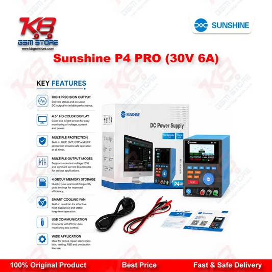 Sunshine P4 PRO 30V 6A Smart DC Regulated Power Supply for Mobile Repair