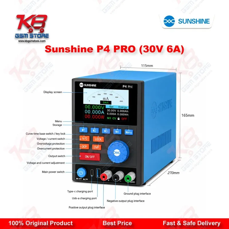 Sunshine P4 PRO 30V 6A Smart DC Regulated Power Supply for Mobile Repair