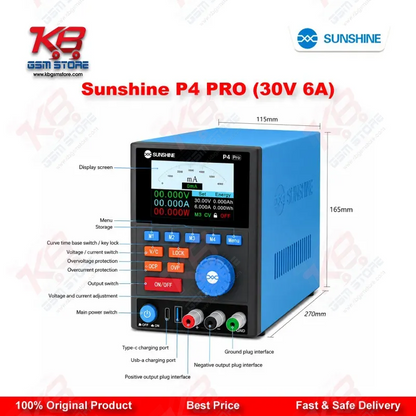 Sunshine P4 PRO 30V 6A Smart DC Regulated Power Supply for Mobile Repair