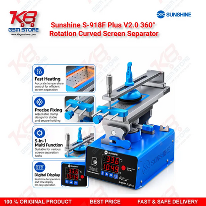 Sunshine S-918F Plus V2.0 360° Rotation Curved Screen Separator – 5-in-1