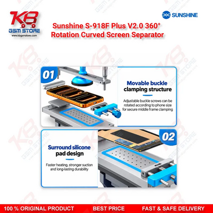 Sunshine S-918F Plus V2.0 360° Rotation Curved Screen Separator – 5-in-1