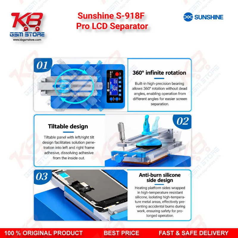 Sunshine S-918F Pro LCD Separator 360° Edge Screen Machine