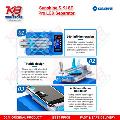 Sunshine S-918F Pro LCD Separator 360° Edge Screen Machine