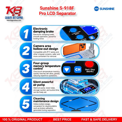 Sunshine S-918F Pro LCD Separator 360° Edge Screen Machine